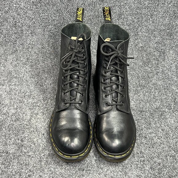 Dr. Martens 1460 Pascal Boots Women's Size 9 Black Virgin Leather Lace Up Combat - Picture 3 of 14